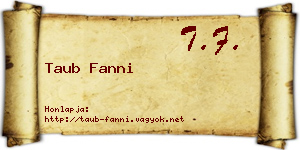 Taub Fanni névjegykártya