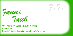 fanni taub business card